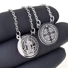 Medalha de São Bento Inoxidável Colar Masculina Feminino