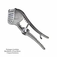 Espremedor de Alho 5 em 1 Manual em Aluminio Fundido Resistente Pratico e Durável