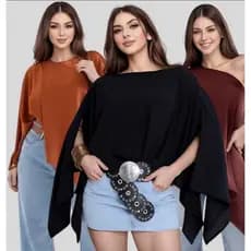 Blusa Feminina Capa Kit Cropped e Top Boho Chic Bata Assimétrica Multiformas Elegante Social