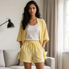 Conjunto KIMONO  FEMININO 2 Peças  + Short Feito em Tecido Duna.