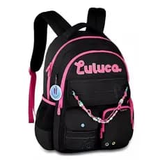 Mochila De Costas Escolar Luluca Com Miçanga Meninas - Clio Style