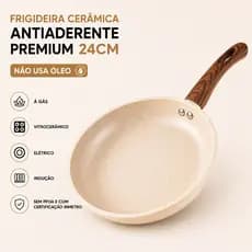 Frigideira Cerâmica Antiaderente Premium Fogão Indução Gás Elétrico Sem Óleo Grande Profissional