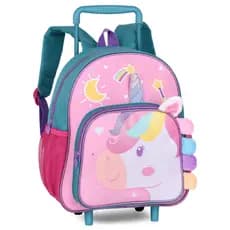 Mochila Escolar Infantil Pets com Rodinhas Mochila e Lancheira Divertidas Clio Pets