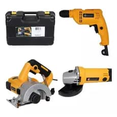 Kit Multi Ferramentas 3 Em 1 Furadeira/Esmerilhadeira/ Serra Mármore Multifunções NK