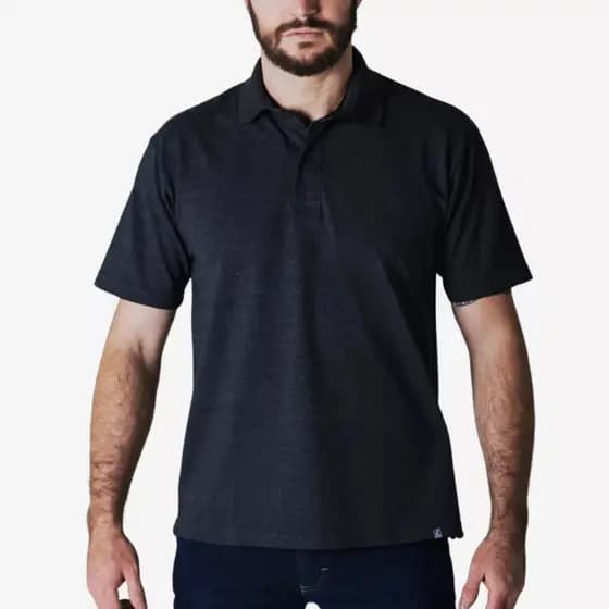 Camisa Polo Masculina Malha Algodão Sem Bolso