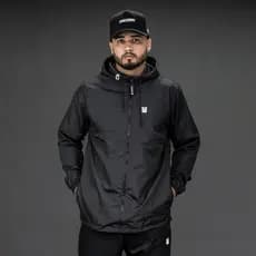 Jaqueta Corta Vento Masculina Impermeável Capuz Ultra Leve Academia Caminhada - Black Targ