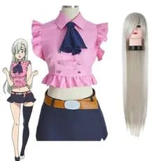 Anime Adulto Menina Cosplay Traje Adulto Menina Os Sete Pecados Mortal Elizabeth Liones Verão Cinto Bow GHOE