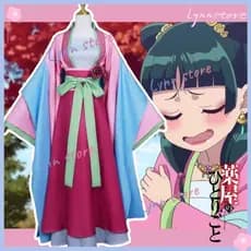Maomao Cosplay The Apothecary Diaries Anime Kusuriya No Hitorigoto Han Fu Conjunto de Peruca de Festa Vestido Rosa Antig