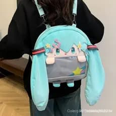 Mochila Exclusiva de Anime Hatsune Miku Novo Estilo com Grande Capacidade Bolsa Dourada para Meninas