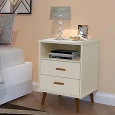 Mesa de Cabeceira Itália Design Moderno Luxo Pés e Puxadores Madeira 2G Resistente