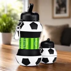 Garrafa Infantil Dobrável 500ML Silicone Bola Futebol Basquete