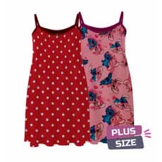 KIT 2 Camisola Plus Size de Microfibra com Alça  Reguladora  Traje para dormir Estampado Gestantes Pós parto