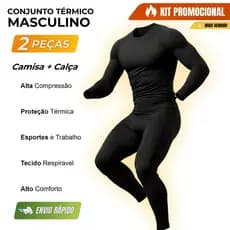 Conjunto Masculino camiseta térmica de manga longa e calça respiráveis para treino de fitness na