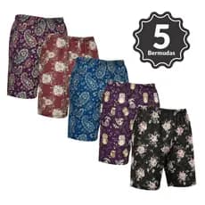 Kit 5 Bermudas de Senhora Microfibra Confortável Fresquinho Microfibra