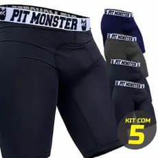 KIT 5 Bermudas Térmicas Segunda Pele Microfibra PitMonster