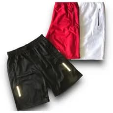 Kit 3 Short Bermuda Dry Fit Esportiva Treino Com Ziper no Bolso - simbolo refletivo.