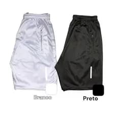 KIT COM 2 BERMUDAS SHORTS SLIM FIT REFLETIVA COM ZIPER NO BOLSO LANÇAMENTO 2024.