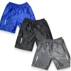 Kit com 3 Shorts Bermuda Fit Esportiva Treino Com Ziper no Bolso - Modelo 2025.