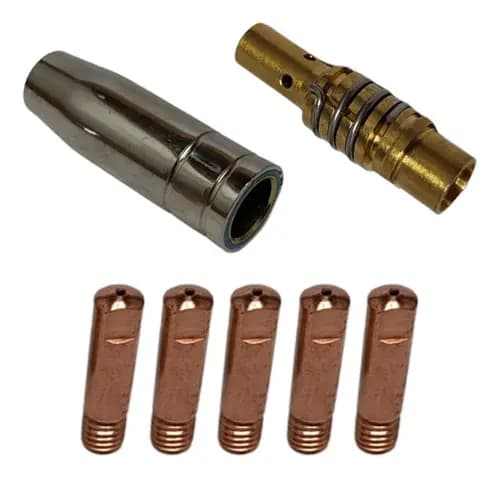 Kit Bico De Contato 0,8mm Tocha Para Máquina Solda Mig 7 Peças Bico Bocal Difusor