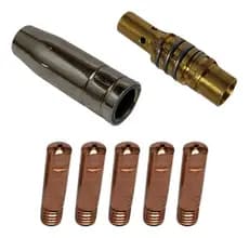 Kit Bico De Contato 0,8mm Tocha Para Máquina Solda Mig 7 Peças Bico Bocal Difusor