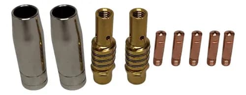 Kit Bico De Contato 1,00mm Tocha Para Máquina Solda Mig 9 Peças Bico Bocal Difusor