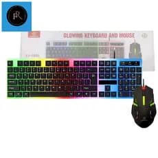 Teclado c/ Kit Teclado E Mouse Gamer Semi Mecânico LED RGB Kapbom KA-5880