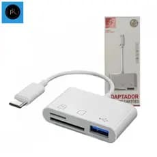 Adaptador OTG conexão usb tipo-c leitor de cartão SD, TF e USB KA-1532