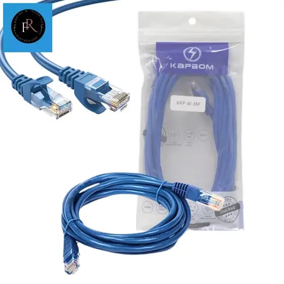 Cabo de rede 3 Metros Kit c/ 02 unidades Cat5e Crimpado RJ45 Lan Internet KAP-W-3M / AL-W-3M