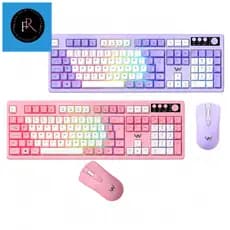 Kit Gamer Teclado Semi-Mecânico RGB + Mouse Sem Fio 1200 DPI - Led Rainbow Altomex AL-9511 PC Gamer
