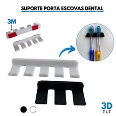 Suporte Porta Escovas Dental de Parede e Armários 2 e 4 Escovas