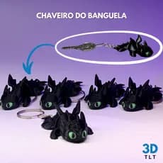 Chaveiro Diferente Banguela Como Treinar Seu Dragão - Miniatura - Chaveiros Legais Fúria da Noite - Boneco Articulado