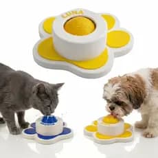 Comedouro Cachorro Gato Lambedor para Pet com Bolinha Rotativa Anti-estresse Brinquedo de Pet para Alimentos Pastosos