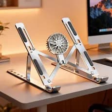 Com ventilador de resfriamento Laptop Suporte Base Notebook Tablet Alumínio Dobrável Portátil