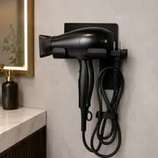 Suporte De Parede Para Secador De Cabelo Profissional Organizador Porta Secador Com Suporte Para Cabo