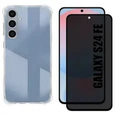 Kit Samsung Galaxy S24 FE - Capa Anti-Shok Silicone TPU + Película de Privacidade 9D