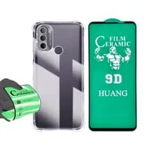 Kit Premium Motorola G41 – Capa Transparente Anti-Impacto + Película de Cerâmica 9D