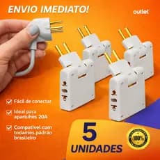 Adaptador Articulado Deslocado benjamin 10A Resistente Bivolt universal resistente T para casa