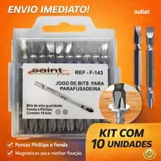 Kit 10 Bits Ponteira Parafusadeira Ponta Dupla Magnético Ponta com Imã aço Resistente para Furadeira