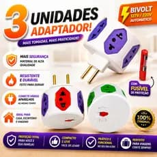 Adaptador de Tomada Filtro De Linha Sem Fio Tomada Hexágono 6 Saídas Com Fusível 10A/20A Pino Maciço Resistente