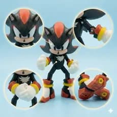 Boneco Articulado Porco Espinho Da Velocidade  3d Premium Kit Action Figure Colecionável Já