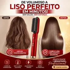 Escova Alisadora Elétrica Bivolt 5 em 1 Profissional Temperatura Ajustável 130°C a 200°C