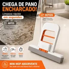 Mini Mop Absorvente Portátil Auto Torção Rodo Esponja para Pia Bancada Cozinha Limpeza Rápida