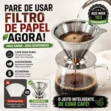 Coador de Café Inox 103 Permanente Filtro Reutilizável Sem Papel Aço Inox 304