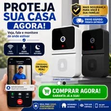 Campainha WiFi com Câmera Visão Noturna App Áudio 2 Vias Sem Fio Video Porteiro Inteligente