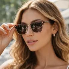 Óculos de Sol Premium Feminino Elegante e Delicado Proteção UV400 Cl ub Sensação Rica