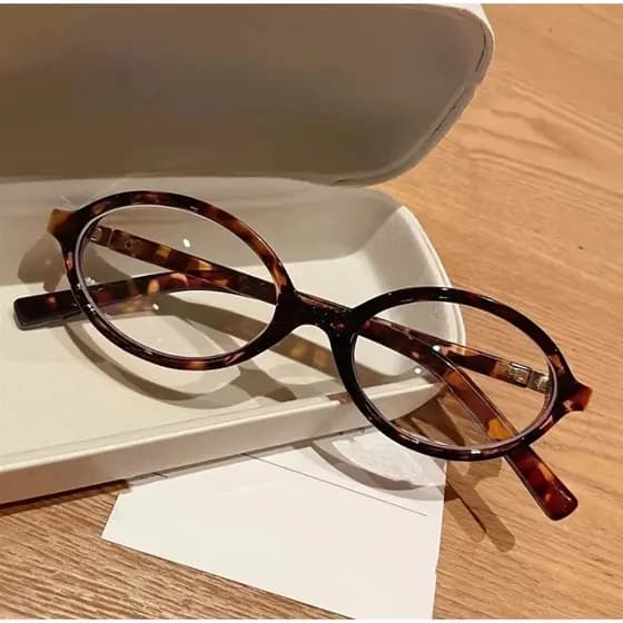 Óculos Feminino de Descanso Oval Sem Grau Tartaruga Leopardo Estudantes/Escritório Armações De Moda