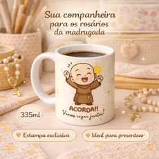 Caneca Personalizada | Quaresma Católica Frei Gilson | Acorda vamos rezar juntos?