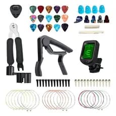 Kit Afinador Kit Violão Completo C/ Capotraste Profissional +72 Peças