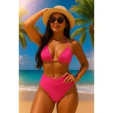 bikini feminino asa-delta com bojo calcinha cintura alta forrado teçido anarruga praia e piscina