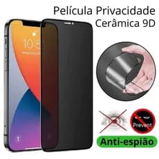 Película Cerâmica Privacidade Proteção Tela iPhone X XS 11 12 13 14 15 16 Pro Max Premium
